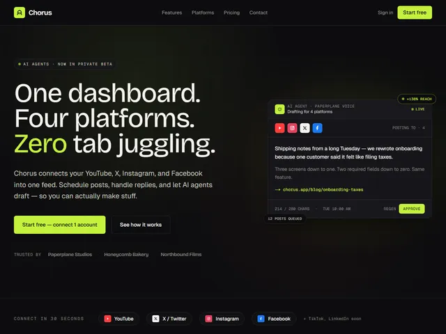 Chorus — live example screenshot