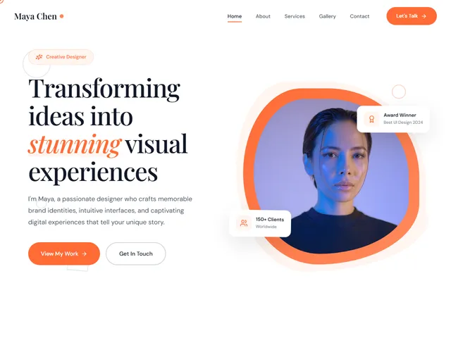 Designer Portfolio — live example screenshot