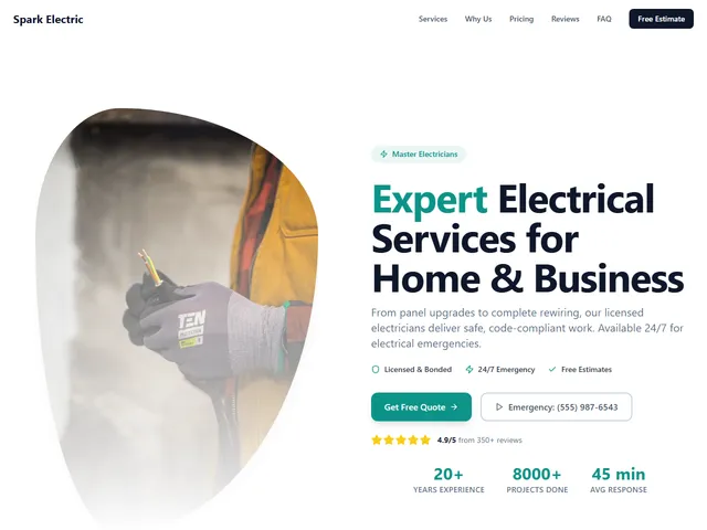 Electrician — live example screenshot