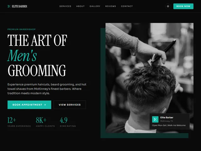 Elite Barber — live example screenshot