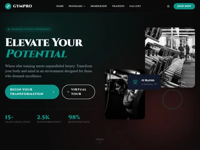 Gympro Fitness — live example screenshot