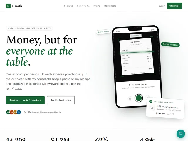 Hearth — live example screenshot