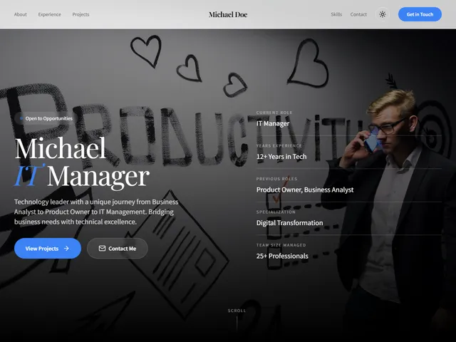 IT Manager — live example screenshot