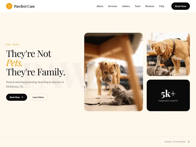 Pawfect Care — live example screenshot
