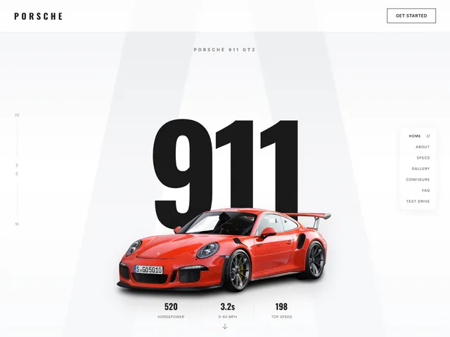 Porsche 911 GT3 — live example screenshot