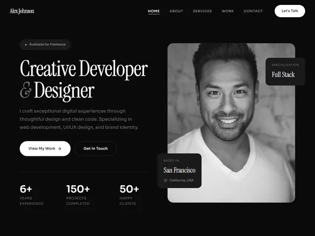 Professional Profile — live example screenshot