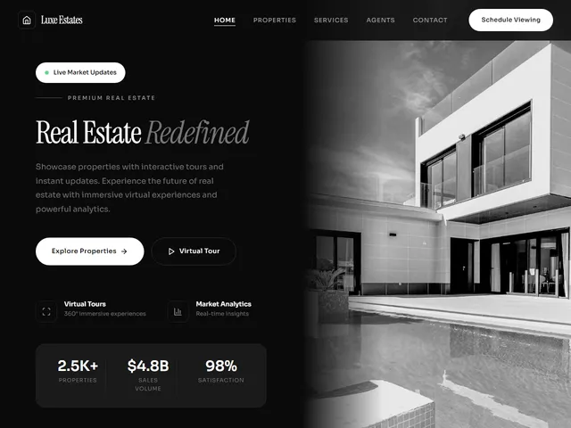 Real Estate Site — live example screenshot