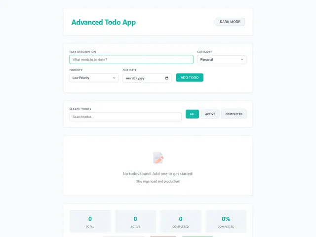 Todo App Demo — live example screenshot