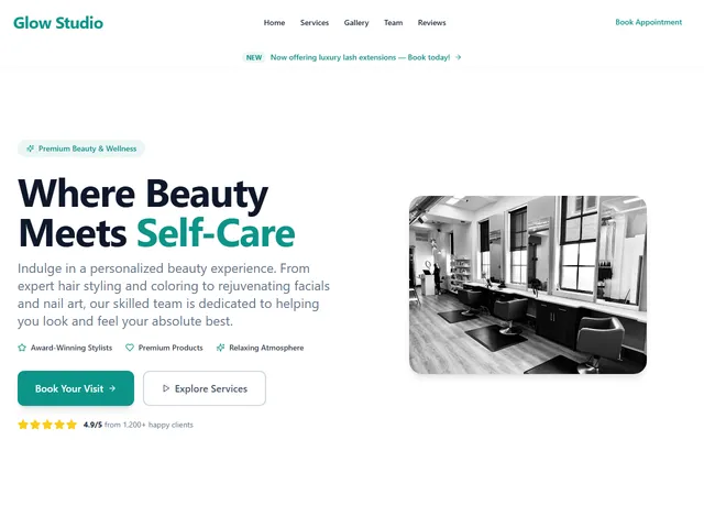 Beauty Salon website template preview