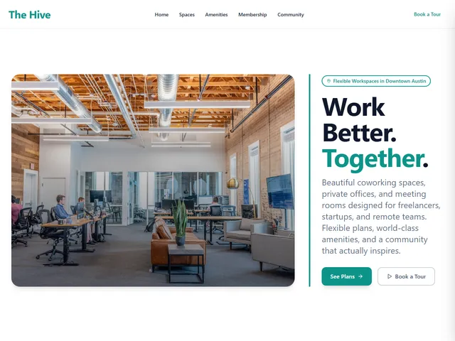 Coworking Space website template preview
