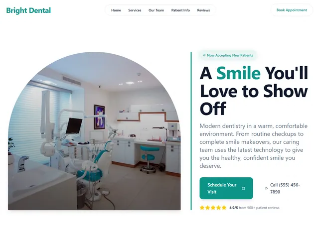 Dentist / Clinic website template preview