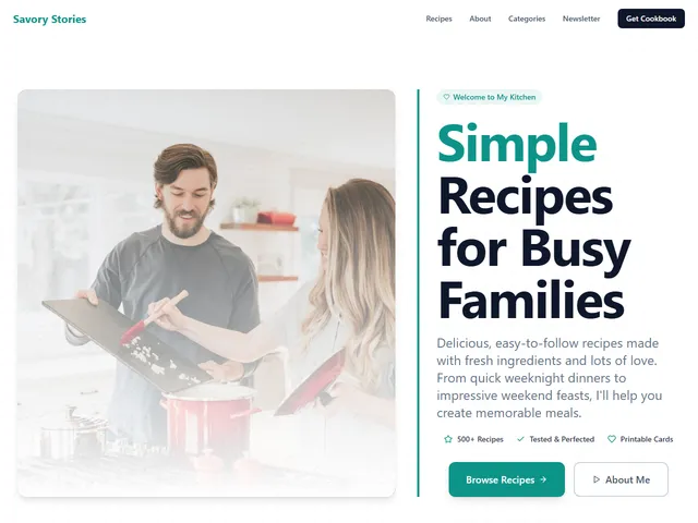 Food Blog website template preview