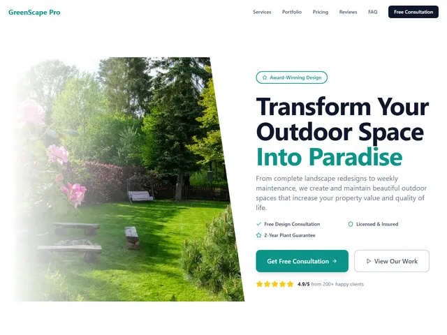 Landscaper website template preview