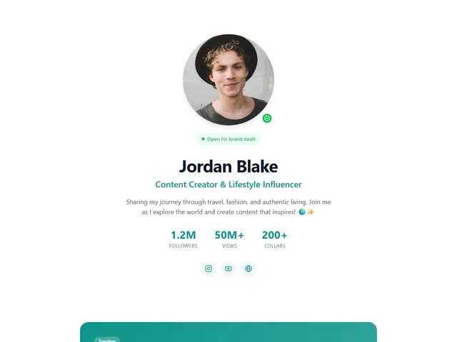 Link in Bio - Creative website template preview