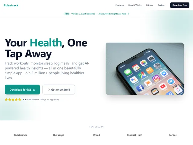 Mobile App website template preview