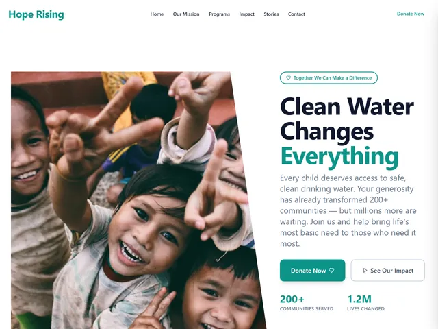 Non-Profit / Charity website template preview