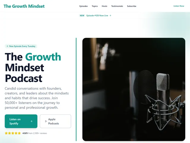 Podcast website template preview