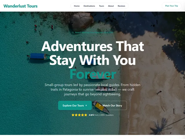 Travel / Tour Guide website template preview