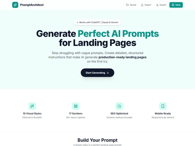 PromptArchitect — live screenshot