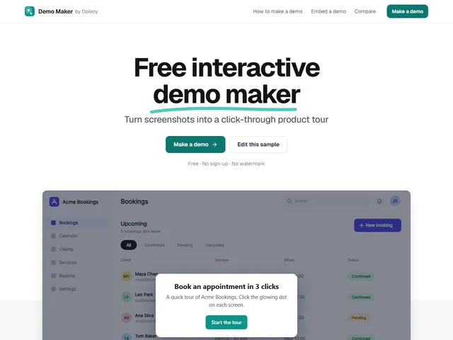 Demo Maker — live screenshot