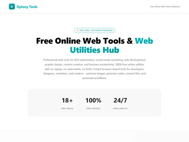 Web Tools — live screenshot