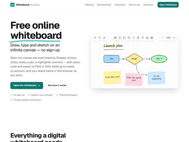 Online Whiteboard — live screenshot